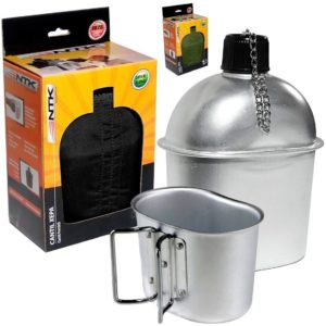 Cantil Xepa de aluminio com caneca  NTK  900 ml  e passador de cinto