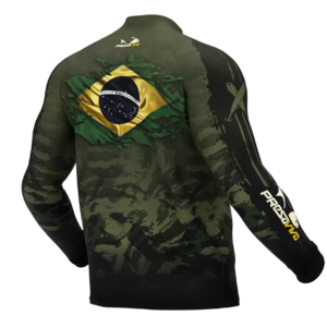 Camisa de Pesca Presa Viva Camuflada Brasil